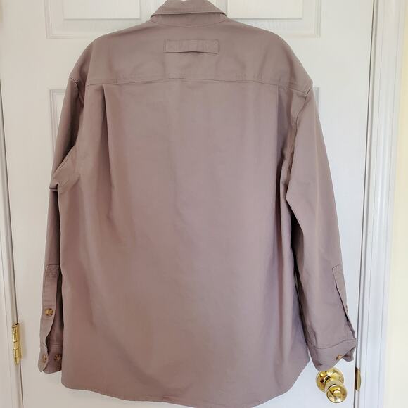 Duluth Mens Heavyweight Button-Down Long-Sleeved Shirt Gray/Taupe Size L - Picture 3 of 9